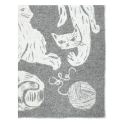 Kissanpäivät Decke, Grau - Weiß