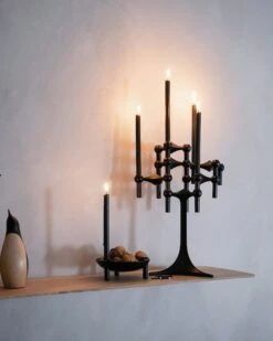 STOFF Nagel Vase, Schwarz -Innendekorationen lifestyle candle holder stand and black candles christmas black